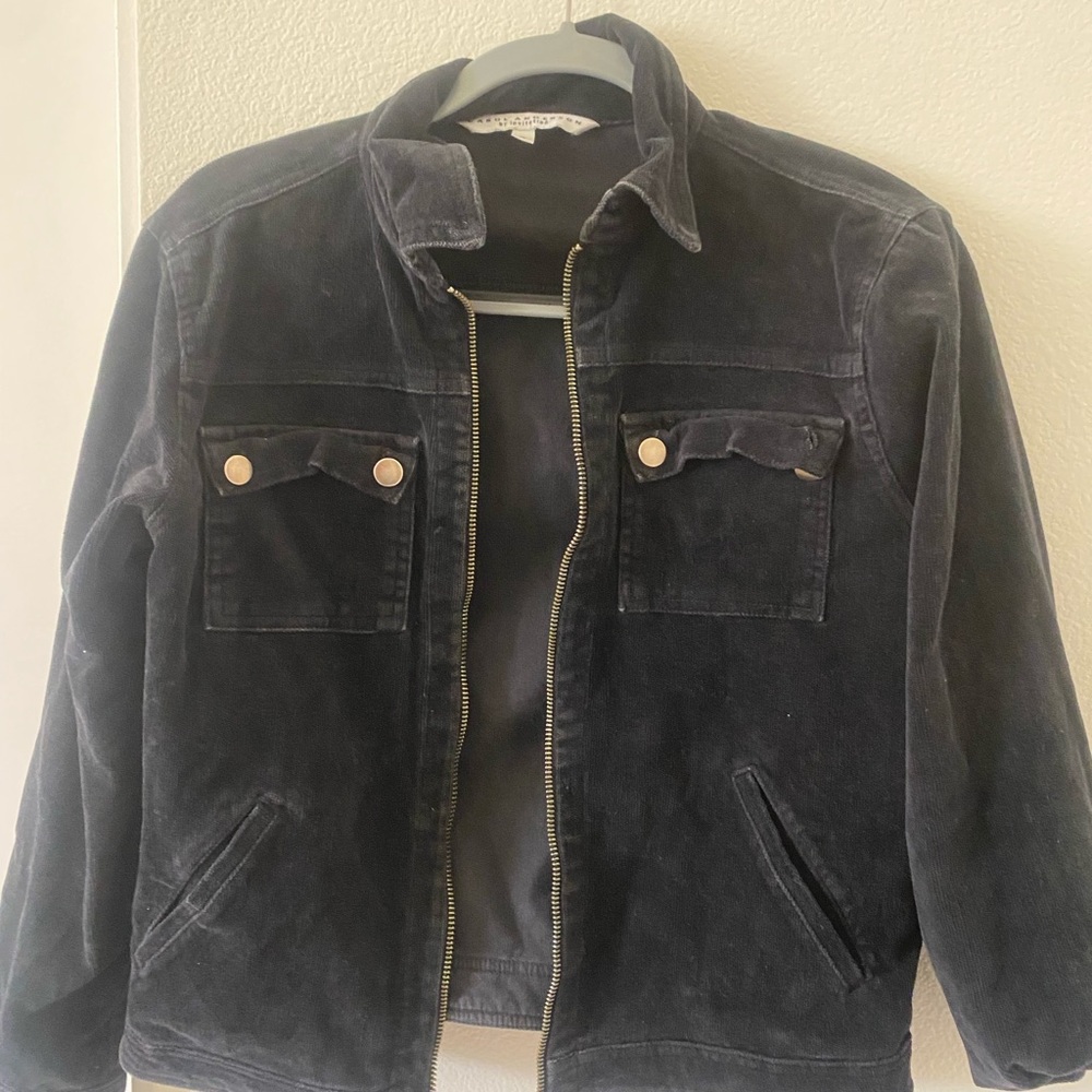 Black Corduroy Zip Jacket - Classic Workwear Style